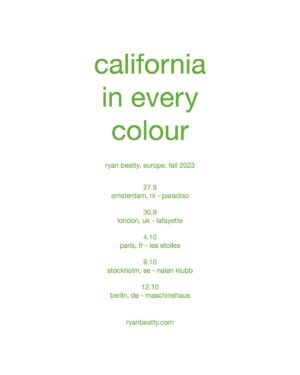 Ryan Beatty Instagram - europe, fall 2023. tickets on sale this friday.