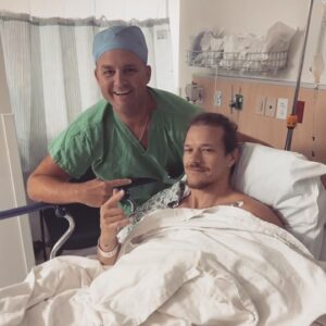 Ryan Dorsey Instagram - ✅Successful Operation✅

I probably should’ve said it was a minor knee operation so as to not have some friends concerned. 

That being said, knee surgery by Dr. Lavender  was a success ( @chadlavendermd )

Chad aka “Humpty” and I grew up in thr same town and played on the same Little League teams together and went to the same schools. He’s doing some amazing and revolutionary things as a surgeon that haven’t been done before. Peope are flying from all over the country to have him operate on them. So needless to say, it’s nice to have friends like that!

How did I tear my meniscus? 
Oh I’m glad you asked.

Well… about 4 months ago I was at Uncle Bobby’s and he had just taken the cover off the pool. It was a mild Spring afternoon.

I reached down off-balance on one foot while standing on the tippy toes of my left foot to feel the temperature of the pool.

I had just picked Josey up from school and he was behind me. Long story short, Josey thought it would be funny to push me in…with my shoes and clothes on.

I tried to get my legs down because in that split-second that I realized what just happened, i thought I’d get my legs down to keep my top half dry because I knew it wpuld be cold. 
And Daddy didn’t wanna be too cold, or too wet. Well, Daddy got that right leg down and hyper-extended it. Daddy paid the price of a bad split-second decision. 

Should’ve fell right into the soft water, and been a little cold for a few seconds. But, if we’re lucky, we live and we learn. A lesson I didn’t need to learn, but maybe a lesson for 7 year old @joseydorsey to not push people in the pool…at least when it’s not summertime.

Onwards…to the road of recovery !
@arthrex_inc @marshall_health 
I’ll be dunking by the end of the year!💪🙌🏀⛹️‍♂️
#surgerystories 
#meniscusrepair