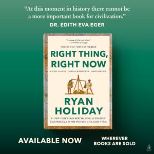 Ryan Holiday Instagram - Total surprise. I told my publisher five years ago when I started the series that this one would be the toughest sell. I’ll take it as a sign of encouragement about the world that a book about justice could debut at #1 NYT. So grateful to everyone for the support. Also congratulations in advance to @jamesclear for reclaiming it next week, I’m sure :)