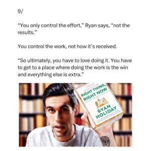 Ryan Holiday Instagram - Thank you @bpoppenheimer !