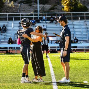 Ryan McPartlin Instagram - If our strike goes on any longer, I’m just going to keep on acting like a coach until someone hires me 😉

Few photos from homecoming victory last week 🌹 with @daniellemcpartlin & another hard fought win today!
