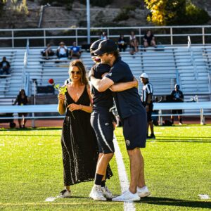 Ryan McPartlin Instagram - If our strike goes on any longer, I’m just going to keep on acting like a coach until someone hires me 😉

Few photos from homecoming victory last week 🌹 with @daniellemcpartlin & another hard fought win today!