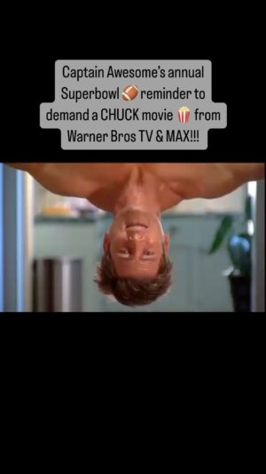 Ryan McPartlin Instagram - Happy Superbowl weekend!!! 🏈🎉 I need some motivation to put Captain Awesome spandex on & do some hanging abs again! 🏋️‍♀️ 

How many shares and comments will it take to get the attention of @warnerbrostv & @hbomaxes ???!!! 🤷‍♂️ Let em have it Chucksters!!! & let’s all have a watch party on @hbomaxes 🙌 

#chuck #superbowl #givethepeoplewhattheywant