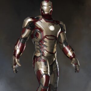 Ryan Meinerding Instagram - This is an image of the Mark 42 I painted to start as a base to figure out the color scheme of the Mark 43 for Avengers: Age of Ultron.  Had a blast designing this guy with @philjdsaunders for Iron Man 3.