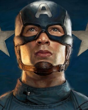 Ryan Meinerding Instagram - This is the painting I did of Cap for the Smithsonian Exhibit from Captain America: The Winter Soldier.  It showed up a couple times in the first episode of The Falcon and the Winter Soldier, so fun to see it again!