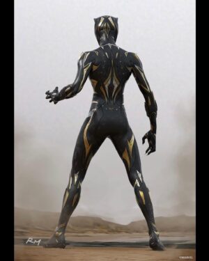 Ryan Meinerding Instagram - Black Panther from Black Panther: Wakanda Forever!  It was awesome to work for Ryan Coogler again.  As always thank you to Kevin, Nate, and Ryan for having me on the project.  And thank you to the amazing Vis Dev team on this project, you all crushed it.  And of course thank you to Ruth for doing a a brilliant job on the costumes.  Check out some of the Vis Dev artists who worked on the project— @joshnizzi.art @phil_boutte @philjdsaunders @adigranov @kachristensen_art @anthony_francisco_art @wes_burt @jeffsimpsonkh @aleksibriclot @naomiful