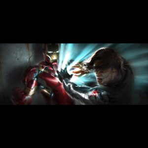 Ryan Meinerding Instagram - Keyframe of Iron Man vs Bucky from Captain America: Civil War.  That final fight is so good.