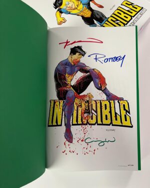 Ryan Ottley Instagram - Sexy pics of our new INVINCIBLE LIBRARY edition. All new covers by me. The signing plate signed by me, Robert, and Cory. This is my favorite version of the book, oversized with sketchbook section.