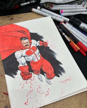Ryan Ottley Instagram - Day 2 of @houstoncomicpalooza! Here’s an OMNIMAN commission for you. One day left!
