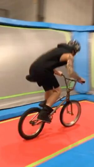 Ryan Taylor Instagram - Trampolines   @collectivebikes = FUN! 😂 #BMX