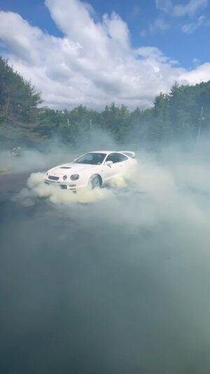 Ryan Tuerck Instagram - #TeamToyota
It’s been a minute! Dusted off the Toyota Celica GT4 for some donuts! @antigravitybatteries Micro-Start got us fired UP! Open to Trades! (MK4 Supra) 🤘🏼

🎥 @zach.jopson

#RT411 #CelicaGT4