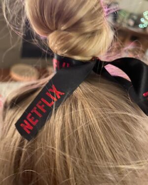 Rylea Nevaeh Whittet Instagram - Merry Christmas 🎄 check out that Netflix ribbon 🎀 #merrychristmas #christmas #christmas2021 #ryleawhittet #ryleanevaehwhittet #maddyfrommaid #netflix @netflix #smileyrylea #smile #blueeyes #reddress #christmasnails #christmasdress