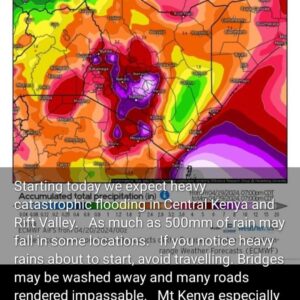 Saba Douglas-Hamilton Instagram - My eldest daughter Selkie started a GoFundMe page this week to raise money for the worst hit flood victims in Kibera and other affected areas of Nairobi. All the money is going to support SHOFCO who are doing incredible work on the frontline. We're now almost at GBP £3000! 

THANK YOU all SOOOO much!!!! Please keep spreading the word and holding Kenya in your hearts. Link to donation page in BIO. 

A cyclone over the Comoros is now coming our way, adding even more rain to what is already catastrophic levels. I've never seen weather charts like this.
