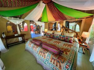 Saba Douglas-Hamilton Instagram - I always find it super hard to photograph @elephantwatchcamp - with its riot of colours and wiggly asymmetry - and do it any justice.  Perhaps that’s because the main ingredient in everything we do is ❤️ LOVE 💕- impossible to capture but fills the soul to the top. 

And now we are open!!