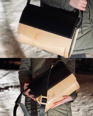 Sabina Dlouhá Instagram - Moje nová dřevěná kabelka👜✨, ručně vyrobená dvěma šikovnými chlapci @_johnny_joseph_ 👬

#kabelka #wood #woodworking #sikovnikluci #beaty #winter #january #cold #snow #me #nightwalking