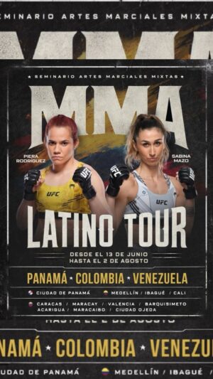 Sabina Mazo Instagram - ‼️AVISO IMPORTANTE ‼️

Queremos extenderles la invitación a todos los amantes de las artes marciales y deportes de combate para lo que será un acontecimiento único en su estilo en nuestra ciudad!!!
Los días 24 y 25 de julio tendremos con nosotros la visita de dos de las más grandes exponentes del "MMA” Latinoamericano quienes estarán impartiendo y compartiendo con nosotros sus conocimientos del más alto nivel en un seminario sin precedentes en nuestro estado… 
Ellas son Piera "LA FIERA”  y la colombiana "Sabina Mazo"
Ambas peleadoras activas de la franquicia más grande del mundo en lo que a las artes marciales mixtas se refiere la "UFC”, las acompañará en esta agenda el profesor y también peleador profesional José Daniel Vargas "THE CANNIBAL” , Cupos limitados!!!