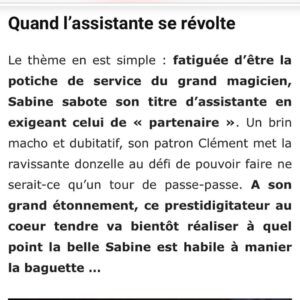Sabine Perraud Instagram - Cette fois tu sais tout! Tu viens? Merci @florenceyeremian #symanews #untrucentrenous #theatre #magie #comedie #comedieromantique  #toutpublic