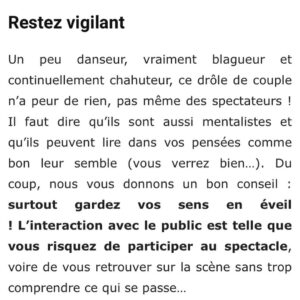 Sabine Perraud Instagram - Cette fois tu sais tout! Tu viens? Merci @florenceyeremian #symanews #untrucentrenous #theatre #magie #comedie #comedieromantique  #toutpublic