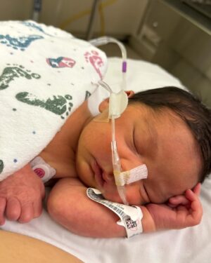 Sabrina Jalees Instagram - Just like his Baba, Rowan McLees had zero chill about meeting his mama @shaunanicolemccann and brother Wolfie. On a rainy Tuesday (Feb 20th), over a month before his due date, he punched open the water balloon he was growing in and shouted “I’M READY!” Born 5 lb 13 oz he had everyone fooled until the infamous car seat test where he was caught breathing shallow here and there. He served a one week sentence in the NICU (where angels go to work as nurses) and is now at home, wide eyed, wondering why the black-out curtains were so much better in @shaunanicolemccann body. He arrived four years to the day we walked into our first IVF clinic. To be taught our greatest lesson in patience by such an impatient baby is one of his first great jokes. Thank you to the whole team at @huntingtonhospital and @usc_fertility and of course to our great hero who got up every time we were knocked down @shaunanicolemccann - you can have anything you want forever, I love you and promise not to choose the bags myself.