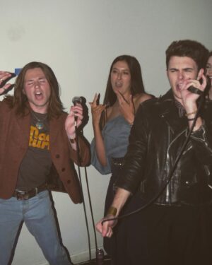 Sacha Carlson Instagram - a criminally fun night of karaoke 🪩🎉🕺
