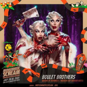 Saint Instagram - Who’s ready to scream? Join Queens of Darkness the @bouletbrothers and featured Supermonsters of “The Boulet Brothers’ Dragula” for Midsummer Scream July 28-30! There will be live sfx and drag makeup demos at the Dragula booth along with scheduled meet & greet opportunities, plus an exclusive “Boulet Brothers’ Dragula” panel featuring Victoria, Landon, Dahli and myself hosted by the Boulets. Get tix and info at midsummerscream.org