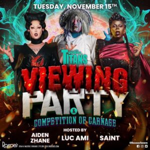 Saint Instagram - TUESDAY! Hello Uglies! Roscoe's The Boulet Brother's Dragula Titans Viewing Party with our hosts Luc Ami, Aiden Zhane & beginning at
7PM! No cover!
A Competition of Carnage will follow each episode, featuring performances by our hosts and a monster matchup of local drag demons clawing for the weekly win of $100 with weekly performance themes inspired by our favorite Dragula Floor Shows of the past!
