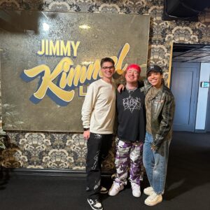 Saint Harison Instagram - we really did that last night 😮‍💨😭 @jimmykimmellive thank u for having me and my band - @fendermancoop @_dollison 💜

thank u to my day 1’s @austin.t.thomas @rachelle_jl love u guys ♥️🤞🏻