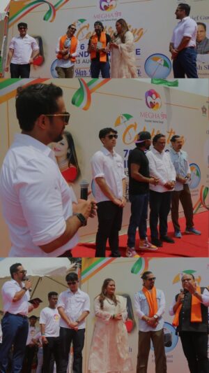 Salil Acharya Instagram - #happyindependenceday .. may we grow from strength to strength ..#india ‘s time has come #77thindependanceday🇮🇳🇮🇳❤️ 
Wonderful event @sseemasinghh and #meghashrey foundation
📹: @01dhanashrinagwekarphotography 
💄: @chaurasiapooja.mua