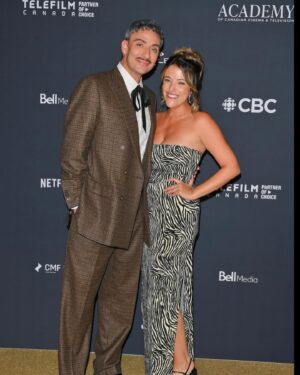 Salvatore Antonio Instagram - Last night was night 2 of the #canadianscreenawards, and I was honoured to be nominated for Best Supporting Actor in a Drama Series for @slashertvofficial. It was made all the sweeter to have my dearest @pbrancs be nominated in the same category! Neither of us won a trophy, but that saves us having to split it in two. We were surrounded by fellow castmates/pals who sweetly cheered us on— thank you @lisaberrylive @sabrinagrdevich @sadie_snow & @michael_seater. Thanks to @thecdnacademy for the recognition— it means a lot. 🙏🏼
.
📸: @georgepimentel1 & @sabrinagrdevich