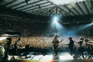 Sam Fender Instagram - The last few days have been insane. Sharing the stage with @brianjohnsontv was a dream come true. When we first started seeing success with our band, me and Dean used to watch interviews of Brian to keep ourselves grounded - he is the prime example of a Geordie who has never forgotten his roots. Not only that, I also brought out my first guitar teacher who showed the entirety of St James’ Park how it’s actually done. Phil Martin, I wouldn’t have been able to do any of this if it wasn’t for your tutelage and back when I had my first band (when we were bairns, 14 or 15) you let us rehearse in the Gasworks practice rooms for free. We need more people like you in our community 🤍🖤🤍🖤