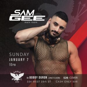 Sam Gee Instagram - NYC 
See you at @eaglenyc this Sunday! 🔥🦅