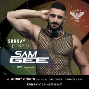 Sam Gee Instagram - NYC 
See you this SUNDAY at The @eaglenyc 🦅🔥