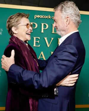 Sam Neill Instagram - PREMIERE ! Great night , all Delaneys present and correct , apart from our own @alisonbrie . Sorely missed . 
#annettebening @misterjakelacy @essierandles @conormerriganturner - love you all . 
Herewith random shots (swipe left for more ) ; Thanks particularly to @peacock @nbcuniversal @melaniemarnich @dankaplow #gregjacobs #cabrinaquesada #davidheyman #lianemoriarty @chrissweeney @shadforthandco . It was great to catch up with all the gang . Make sure you watch all of them in #ApplesNeverFall starting 14 March . They will break your heart . 
@binge @foxtel @tvnz.official @peacock