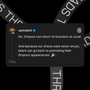 Sam Reich Instagram - dropout is back in production. 🫡