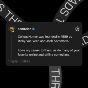 Sam Reich Instagram - CollegeHumor is dead. Long live Dropout. 👑