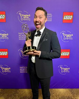 Sam Riegel Instagram - What a night! Congrats to my fellow nominees @edenriegel, @ashleyngudewitt and Allyson Bosch. Hire them! Shout out to @qgar for taking great pics, @nic_smal and @lucy__heavens for being gracious table mates, the cast and crew of @moongirldevildinosaur for a victorious night, and HUGE thanks to @egodeathnchill for styling the lewks.