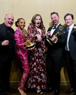 Sam Riegel Instagram - What a night! Congrats to my fellow nominees @edenriegel, @ashleyngudewitt and Allyson Bosch. Hire them! Shout out to @qgar for taking great pics, @nic_smal and @lucy__heavens for being gracious table mates, the cast and crew of @moongirldevildinosaur for a victorious night, and HUGE thanks to @egodeathnchill for styling the lewks.