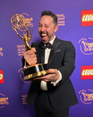 Sam Riegel Instagram - What a night! Congrats to my fellow nominees @edenriegel, @ashleyngudewitt and Allyson Bosch. Hire them! Shout out to @qgar for taking great pics, @nic_smal and @lucy__heavens for being gracious table mates, the cast and crew of @moongirldevildinosaur for a victorious night, and HUGE thanks to @egodeathnchill for styling the lewks.