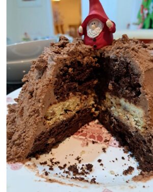 Samantha Allen Instagram - Merry Christmas 🎄
.
The result of forgetting to plan a dessert, realising the shops are shut and improvising with what I could find in the cupboards. Brownie, cookie, chocolate buttercream and crushed Bourbon biscuit, or as my stepdad called it...
"Santa on a 💩"