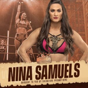 Samantha Allen Instagram - Former NXT UK and international Wrestler Nina Samuels will be joining us for mania weekend including wrestlecon. She will be appearing at Wrestlecon Sat 4/6 and sun 4/7. Message for mail orders.