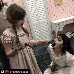 Samara Lee Instagram - Demon Tip #42: Feed and water your demon daily if you want it to grow big and strong. ———————————————— #Repost @thescarycloset with @get_repost @maddiexxmonster ・・・
Behind the scenes of #evil at #TheScaryCloset #HauntedMaze for #AnnabelleComesHome during #SonofMonsterpalooza 2019 @monsterpaloozaofficial 
Prepare for #Monsterpalooza 2020 😈👍