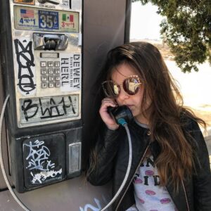 Samara Lee Instagram - If you’ve ever wondered what lies between Las Vegas and Los Angeles....nothin’ much cept this here payphone... #roadtrip #betseyjohnson #wildhair #samaralee
