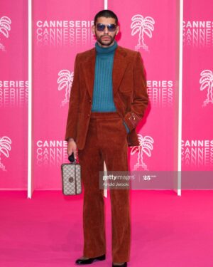 Sami Outalbali Instagram - @canneseries wearing @gucci styled by @rudysimbabetty 🕺🏽