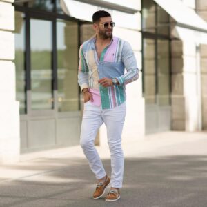 Samir Benzema Instagram - TOP 👍🏼 ou FLOP 👎🏼 pour mon nouveau look from @spartoogram #spartoogram #raplhlauren #shoes #jeans #chemise #myspartoo