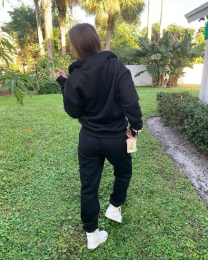 Sammi Barber Instagram - 🌴Just a girl with a Boca Raton library card 🤷‍♀️ Living my best “Retirement Home Wear” life 😉legit living in track suits and I’m here for the cozy life. Espically when FL gets chilly it’s a double win!