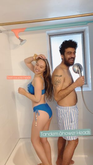 Sammi Barber Instagram - Life changing😍 @tandemshower 
How cool is this?!

As a long distance couple we try to maximize the time we do get to spend together and yes that definitely includes shower time 🚿 Though @glenncoco428 is pretty patient when it comes to my water controlling habits 😇 he came across @tandemshower online and really wanted to give it a try. It’s easy to say we much prefer the tandem shower heads and tbh have already missed them dramatically when we have showered any where else 🤣🤍

Use SAMMIBARBER on purchases! I KNOW you will thank me later 😘 #brandpartner but all TRUTH.

#GAMECHANGER 

#boonashower #tandemshower #heyboona #boonatandemshower #tandemshowerattachment #showertogether #showerhack
#shower #bathroom #smallbathroom #bathroomgoals #showertime #couples #love #romance #funnycouples #couplehacks #lifehack #waterhog