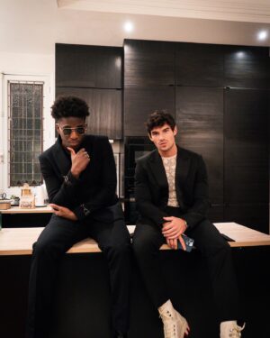 Samuel Arnold Instagram - **Epic Night with the Crew** 🔥 Thanks to @louboutinworld for a night that sparkled brighter than the Paris skyline. ✨ From us, a thousand thanks!

#Louboutin #ParisGlam #party

Photo: @ebokvision 
Stylist: @la_haut_