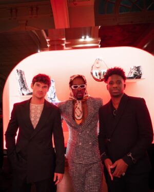 Samuel Arnold Instagram - **Epic Night with the Crew** 🔥 Thanks to @louboutinworld for a night that sparkled brighter than the Paris skyline. ✨ From us, a thousand thanks!

#Louboutin #ParisGlam #party

Photo: @ebokvision 
Stylist: @la_haut_