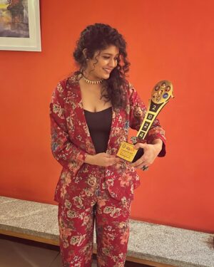 Samyukta Hornad Instagram - Best actor female (critics) for Toby 🌸 

Thank you @chitrasanthe 
Thank you @rajbshetty and team 😘 

Make up and hair by @navya_peethambaran and @makeupandhair_aara 😘