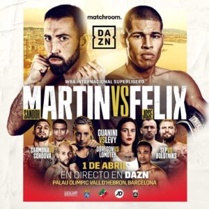 Sandor Martin Instagram - ¡VOLVEMOS A CASA, BARCELONA! 

Este viernes en el Palau Olimpic de la Vall d’Hebron por el título Internacional @wbaboxingofficial en un evento de @matchroomboxing y @dazn_es 🥊

Últimas entradas a la venta en el gimnasio @koverdun hasta Jueves por la mañana o en la web de Nappet: https://www.nappet.es/evento-promotor/353/Boxeo/MARTIN-vs-FELIX-WBA-INTERNACIONAL-Peso-Superligero